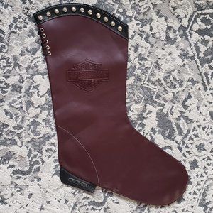 Rare Find! Leather Harley-Davidson Christmas Stocking, Vintage